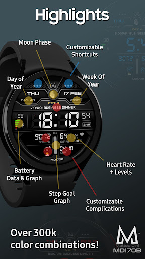 MD170B Digital watch face Bildschirmfoto 3