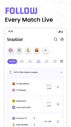 Football Live Scores: SnapGoal Bildschirmfoto 6