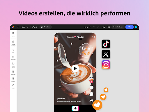 Adobe Express: KI Foto, Video Bildschirmfoto 2