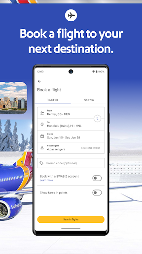 Southwest Airlines: Travel App Bildschirmfoto 1