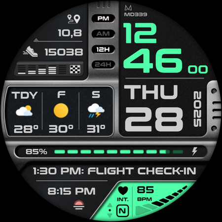 MD339 Digital watch face Bildschirmfoto 8