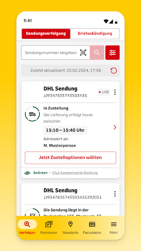 Post & DHL Bildschirmfoto 5
